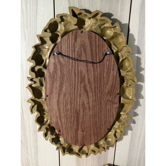 Vintage Homco 2057 Gold Trimmed White Roses Hollywood Regency Wall Mirror luxu - Picture 8 of 8